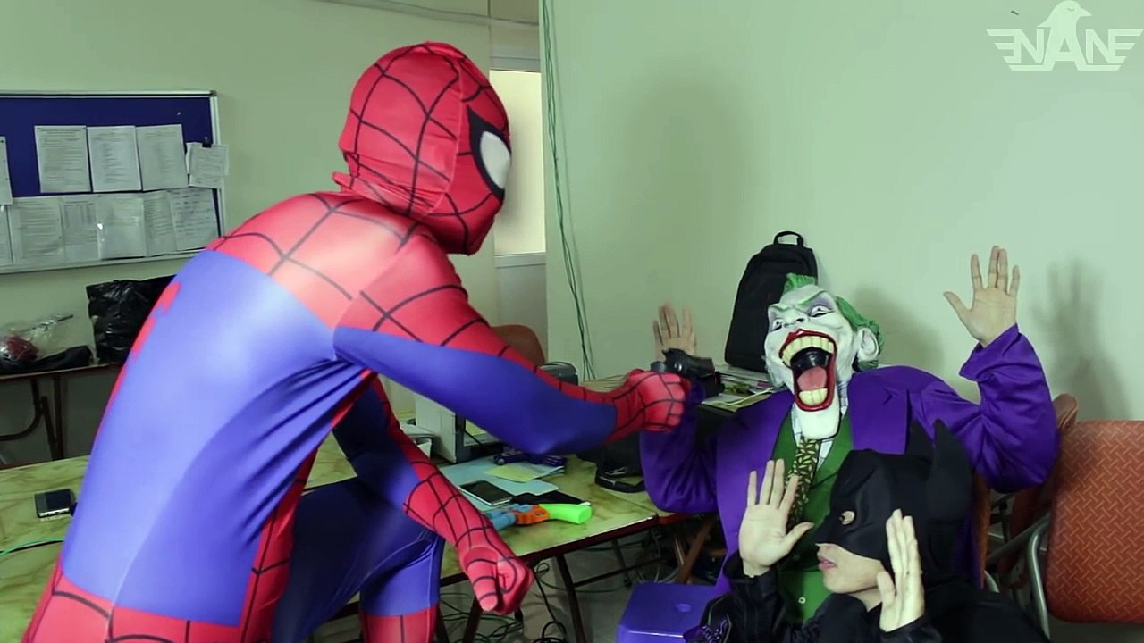 Spiderman vs Joker vs BLACK CAT Superhero Prank _ Real Life Superhero Movie  - Video Dailymotion