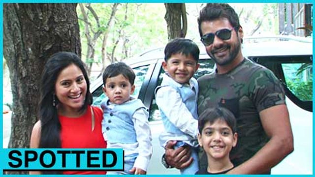 Shabbir Ahluwalia SPPOTTED With Kids & Wife Tusshar Kapoor Son First Birthday Kumkum Bhagya
