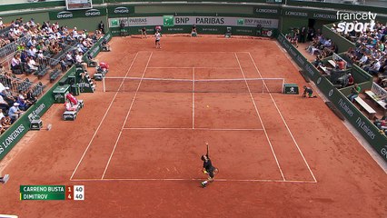 Roland-Garros 2017 : Grigor Dimitrov s'arrache pour gagner le point (1-4)