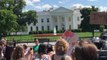 Protesters Hold Noisy Demonstration During Trump's Paris Accord Statement