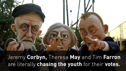 Corbyn, May and Farron chase the youth for their vote