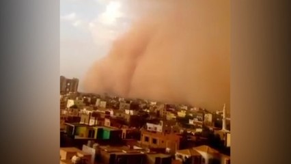 Watch massive dust storm turn the sky red in Sudan capital