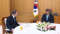 President Moon Hosts Lunch with Former UN chief Ban; Seeks advice on diplomacy