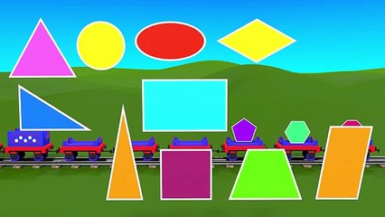 Shapes for kids kindergarten children grade 1. Learn about 2D Shapes with Choo-Choo Train - part