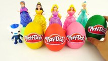 Play Doh Disney Princess Moana Elsa Rapunzel Surprise Eggs Learn Colors Finger Family