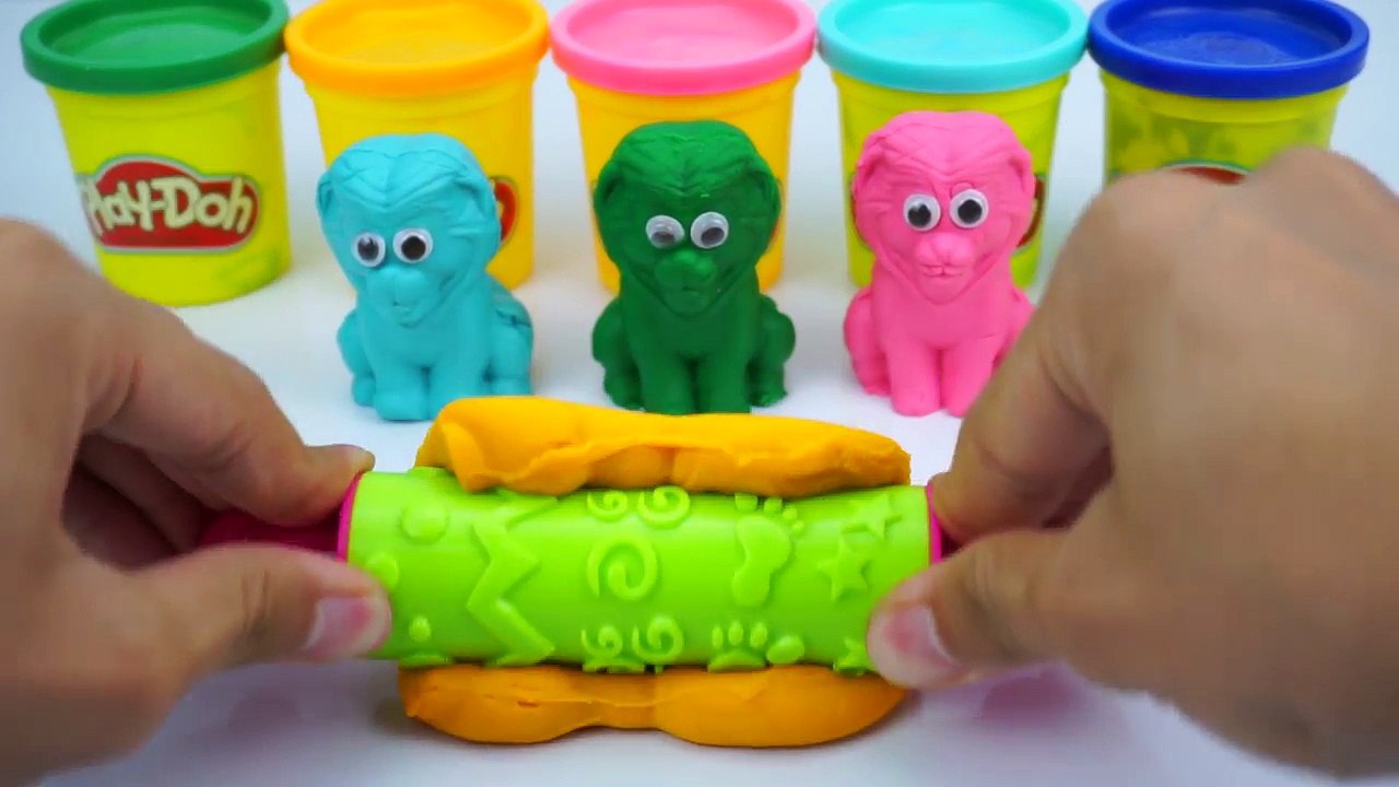 Learn Colors Play Doh Lion ELMO Peppa Pig Hulk Elephant Minnie Mouse Ice Cream Paw Patrol Molds