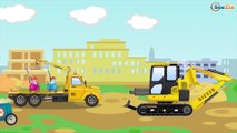 Giant Trucks Kids Video - Excavator, Bulldozer, Crane w Truck & Diggers: Cartoons for Children