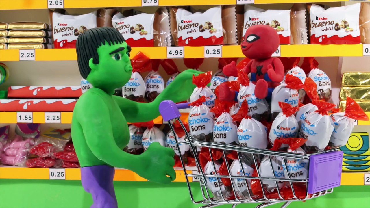 JOKER VS SPIDERMAN SHARK PRANK  Superhero Frozen Elsa Cartoons Play Doh Stop Motion Movies