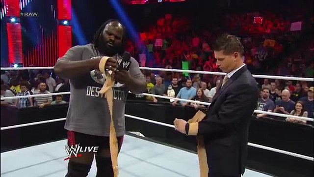 Mark Henry Demonstrates Strap Match On Josh Matthews Part 1 WWE Raw May 13th 2013