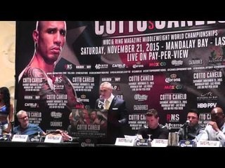 Pr Fans chant "TITO" at Oscar de la Hoya at Cotto Canelo presser