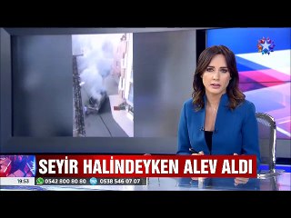 Seyir halindeyken alev alan kamyonetle böyle gezdi