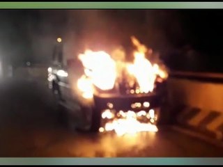 Moving Car On Fire at Nelamangala, Bengaluru
