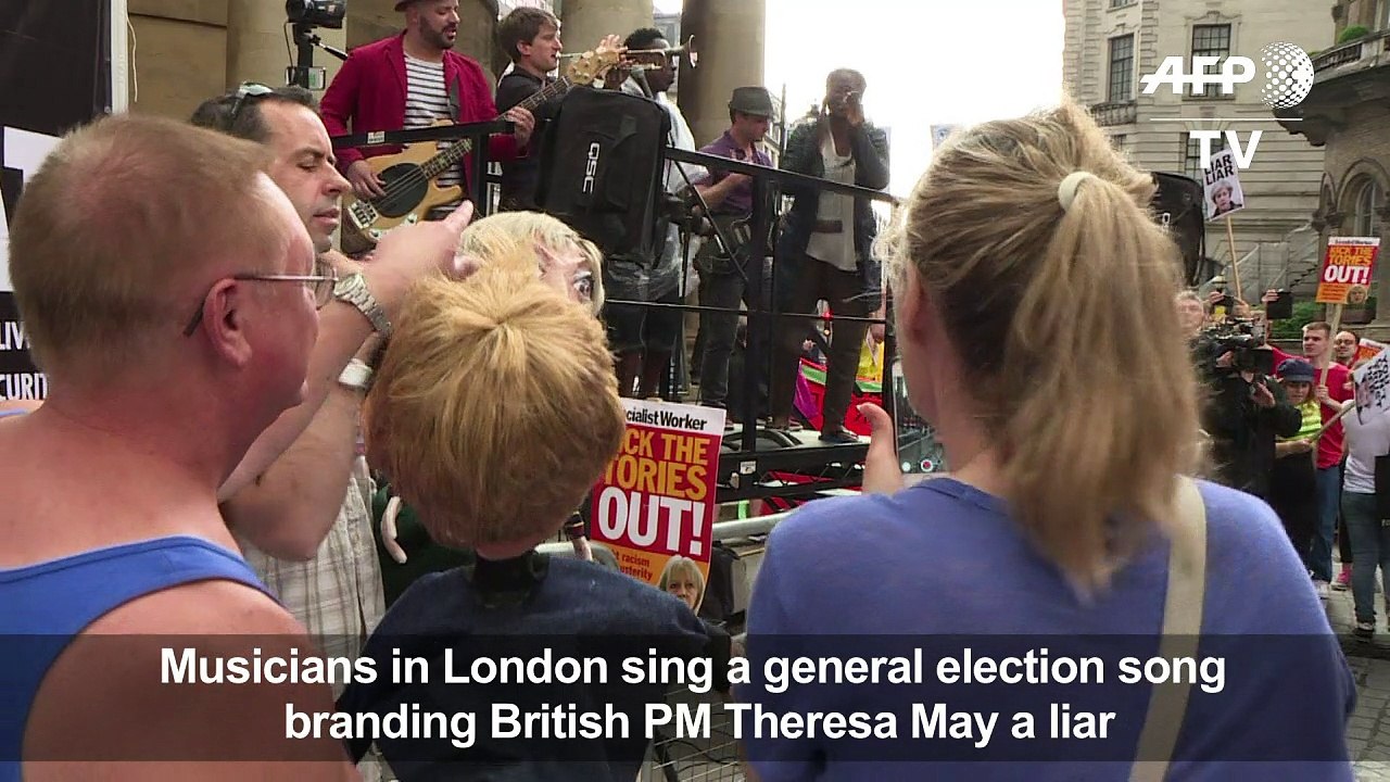 'Liar, Liar' election song outside BBC