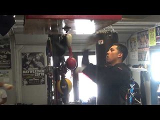 joel diaz jr in camp with ggg on speed bag - EsNews Boxing