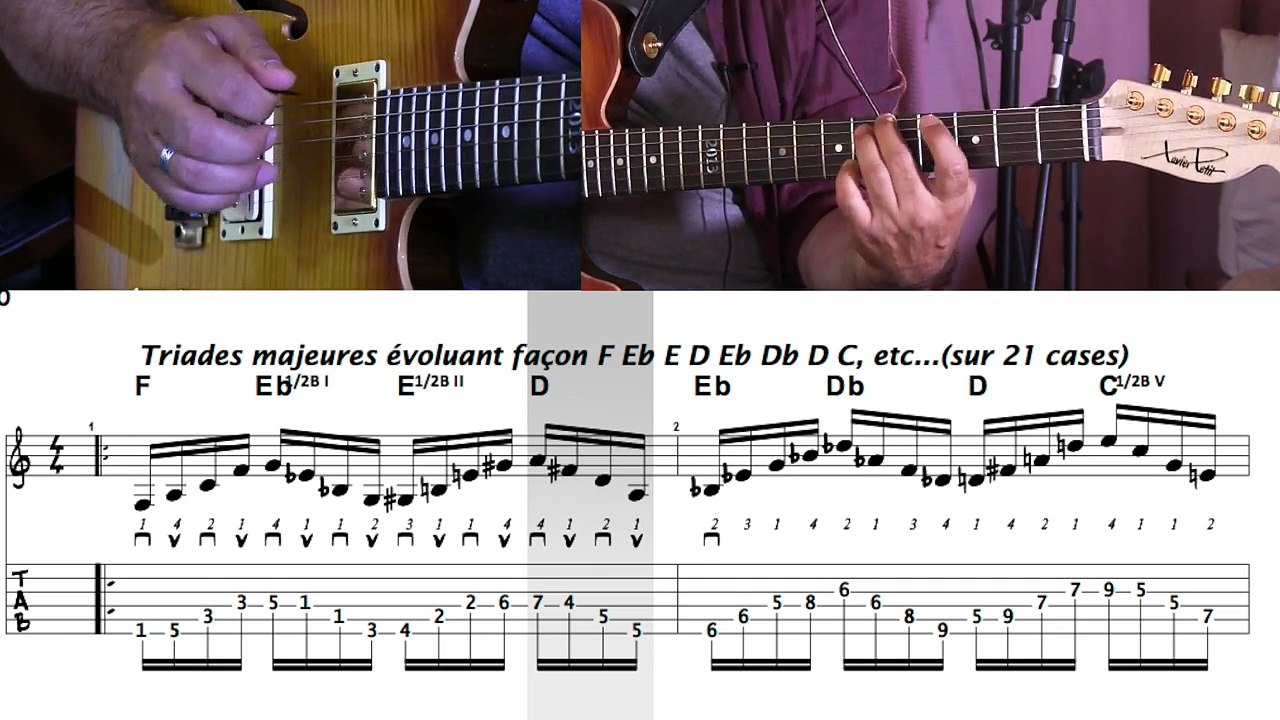 TECHNIQUE AUTOUR DES 12 TRIADES MAJEURES (sur 4 notes)