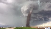 Incredible shot of tornado swirling in Alberta