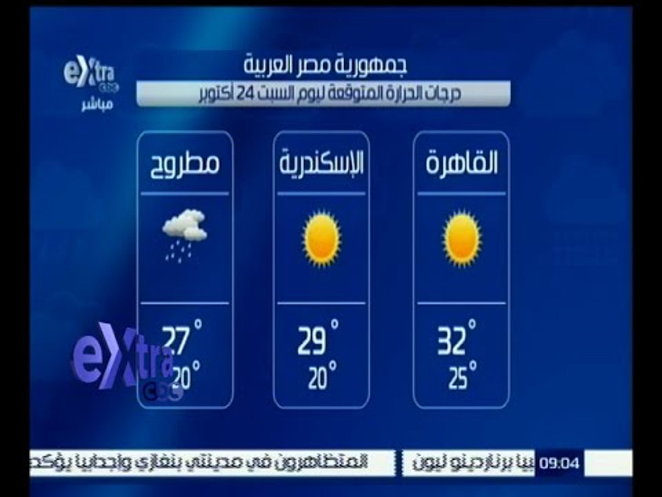 #غرفة_الأخبار | حالة الطقس ودرجات الحرارة ليوم...