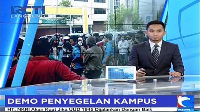 Ratusan Mahasiswa di Makassar Protes Penyegelan Kampus