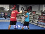 Mikey Garcia vs Adrien Broner - Pita Working Mitts With Mikey EsNews Boxing