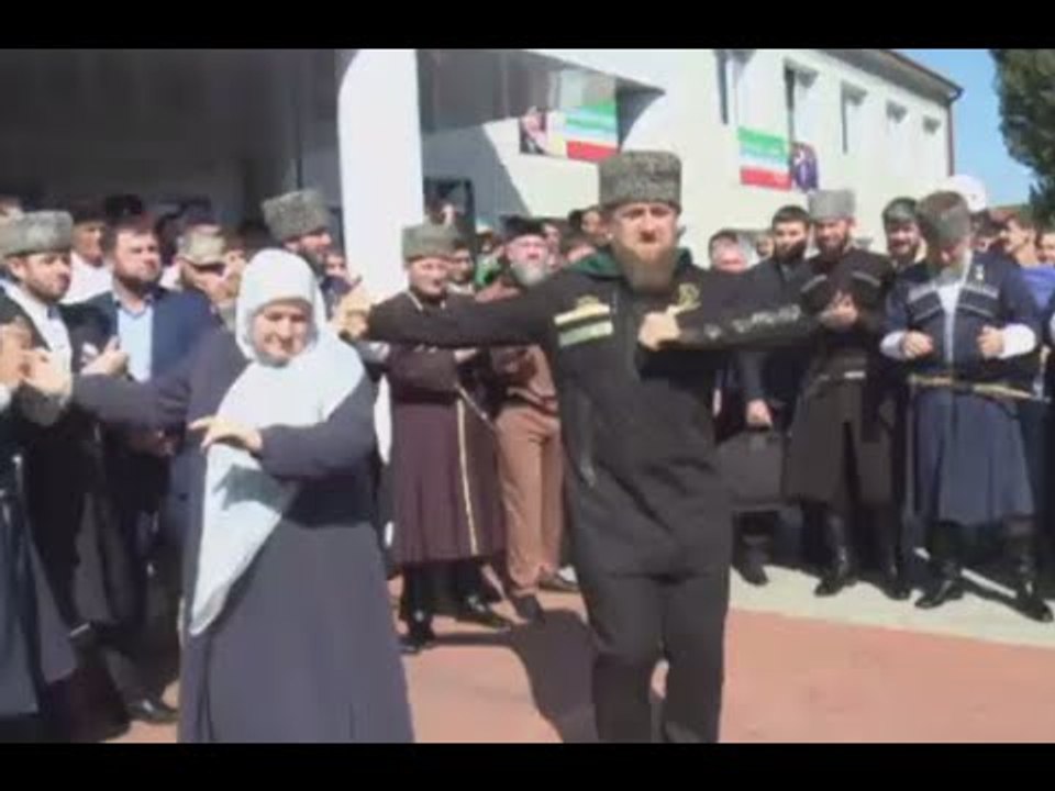 Chechen leader Kadyrov dances after voting at national & regional elections