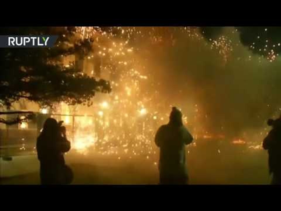 ‘Tomorrow there will be rockets': Ukrainian radicals attack Russian Embassy with fireworks