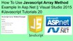 How to use javascript array method example in asp.net || visual studio 2015 #javascript tutorials 20