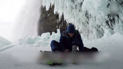 Kanada, ngjitje në ujvarën e ngrirë 141 metra të lartë