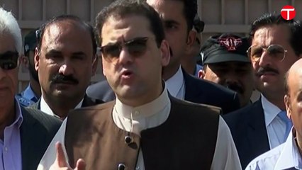 Hussain Nawaz addresses media