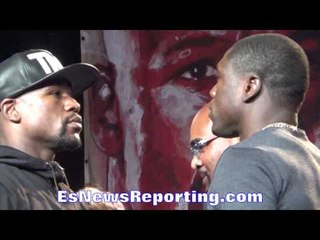 Full Floyd Mayweather vs Andre Berto Crazy-Tense Faceoff - EsNews