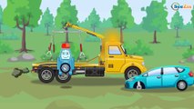 White Ambulance Car Rescue in the City w Police Cars - Animation Cars & Trucks Cartoon for children