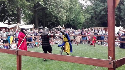 Bruxelles: combat de chevaliers au Cinquantenaire