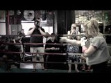 Boxing star Heather Hardy shadow boxing - esnews