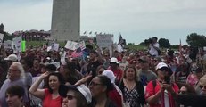 Anti-Trump #MarchForTruth Protesters Chant at Washington Monument