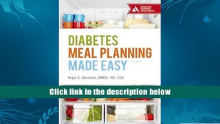 Best PDF  Diabetes Meal Planning Made Easy Book Online