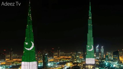 Burj Khalifa on 23 March Pakistan Day
