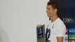 Ronaldo receives man of the match award from Alex Ferguson