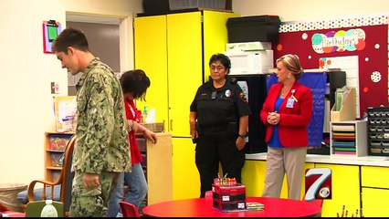 Navy Dad Surprises Son at School(1)