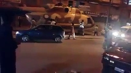 Pakistan Army Helicopter on Rawalpindi roads