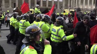 EDL and antifascist protesters clash in Liverpool