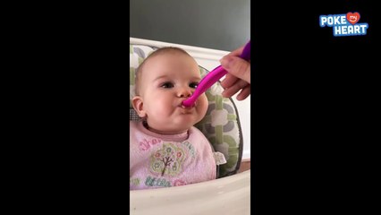 Sweet Baby Gets Excited to Eat Food Video 2017 - Daily Heart Beat