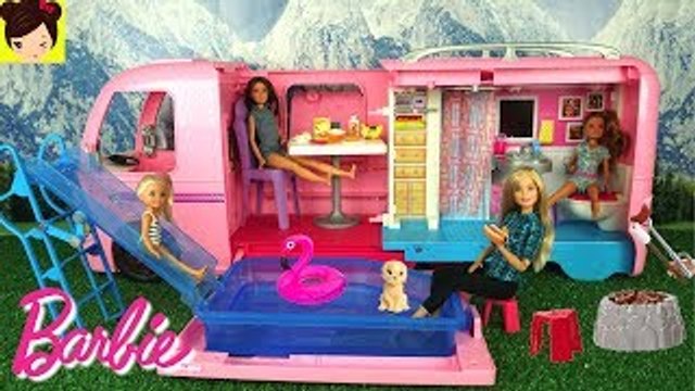 Nuevo Barbie Camper con Piscina y Tobogan - Chelsea Stacie Skipper Aventuras de Campamento