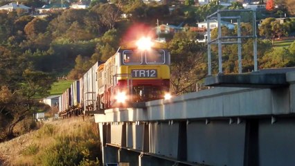 TR12 TR01 #33 train crossing the North Esk River Bridge