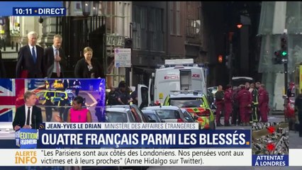 Attaque de Londres: "Nous sommes dans l'empathie, la tristesse et la colère", dit Jean-Yves Le Drian