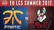 [EU LCS Summer 2017] FNC vs MSF - ALL GAMES Highlights - Week 1 Day 1 - Fnatic vs Misfits