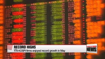 Number of KOSPI firms reaching record high earnings double in May