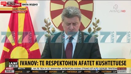 PRESIDENTI I MAQEDONISE IVANOV I SHPALL "LUFTE" SHQIPTAREVE - News, Lajme - Kanali 12