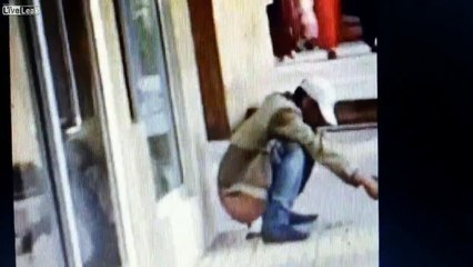 LiveLeak - Drunk guy takes a dump on sidewalk and falls in it