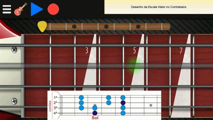 Desenho da Escala Maior no Contrabaixo