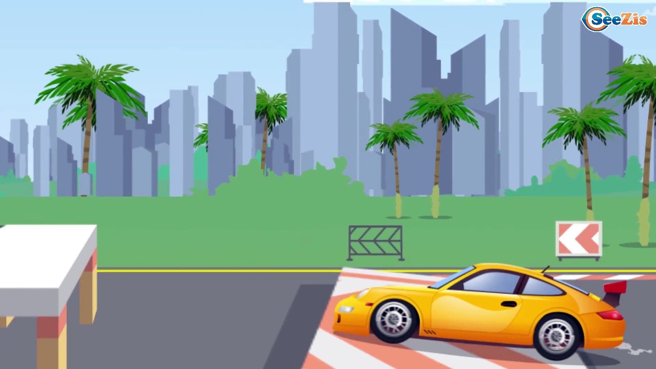 Red Racing Car NEW Real Race in the City - Bip Bip Cars & Trucks Cartoon for children - Kids Video