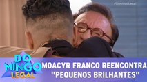 Moacyr Franco chora ao reencontrar crianças do Pequenos Brilhantes
